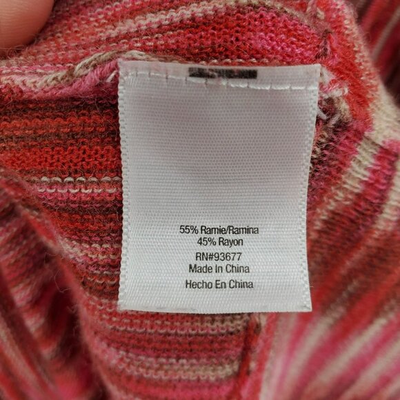 Womens Knit Cardigan Sweater Size PM Red 3/4 Sleeve Lightweight Casual a.n.a - Picture 9 of 12